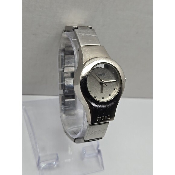 Vintage STORM Palladium Bubble Watch Silver Tone 90s Womens New Battery main image 11